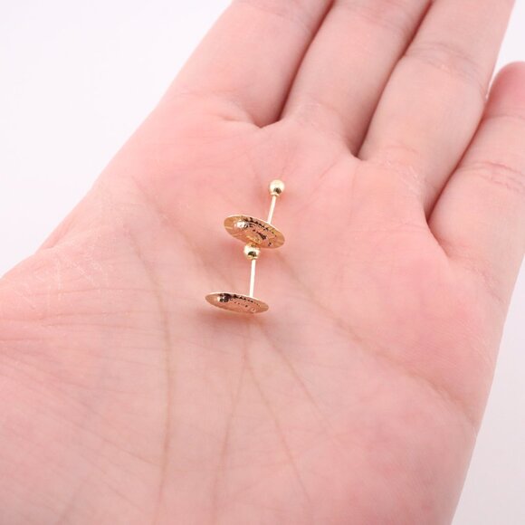 Women's 14K Two-Tone Gold Our Lady of Guadalupe Stud Earrings Religious Design** - Picture 9 of 10